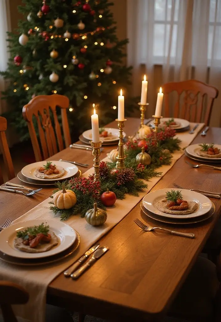 25 Christmas Guest Room Ideas That Spread Holiday Cheer - 9. Festive Table Centerpiece