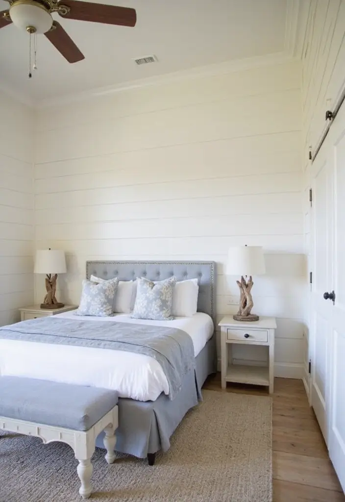 25 Coastal Guest Room Ideas That Feel Fresh and Airy - 12. Functional Lighting Solutions