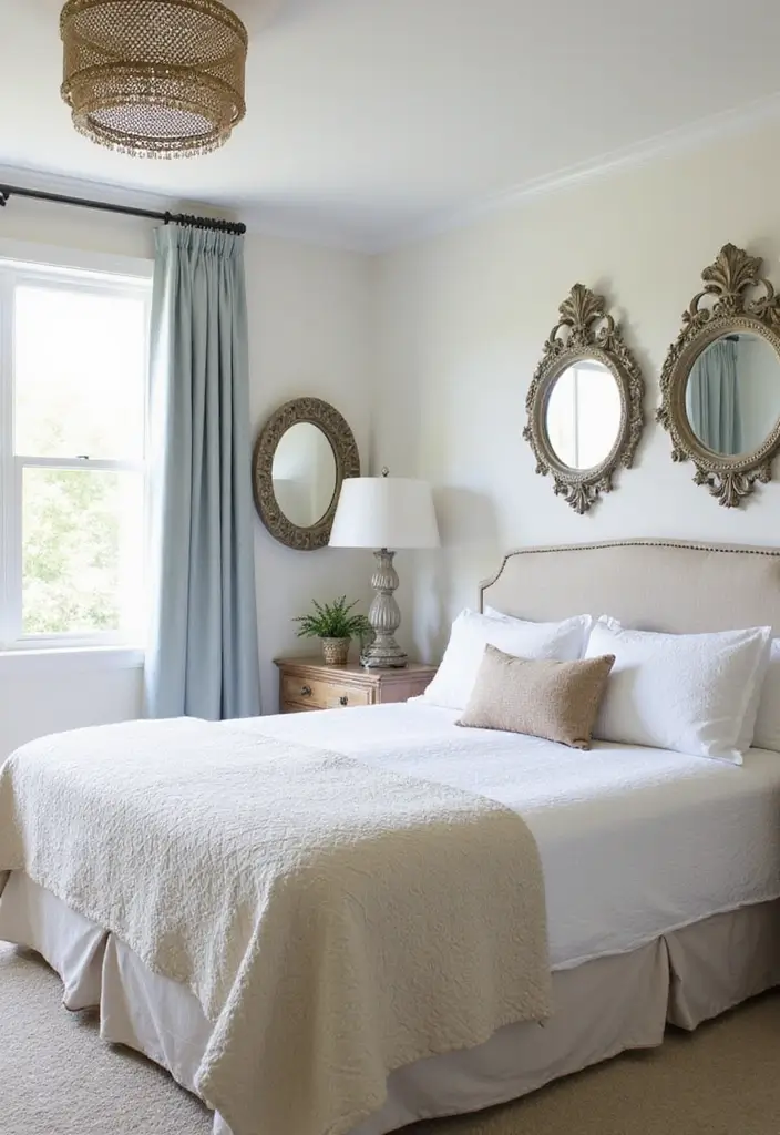25 Coastal Guest Room Ideas That Feel Fresh and Airy - 13. Mirrors to Reflect Light