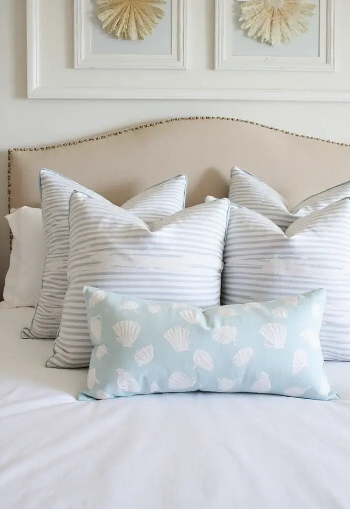 25 Coastal Guest Room Ideas That Feel Fresh and Airy - 16. Decorative Throw Pillows