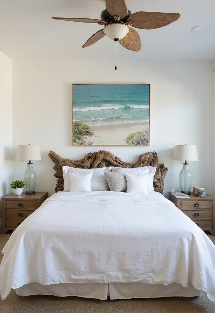 25 Coastal Guest Room Ideas That Feel Fresh and Airy - 17. Create a Beachy Focal Point