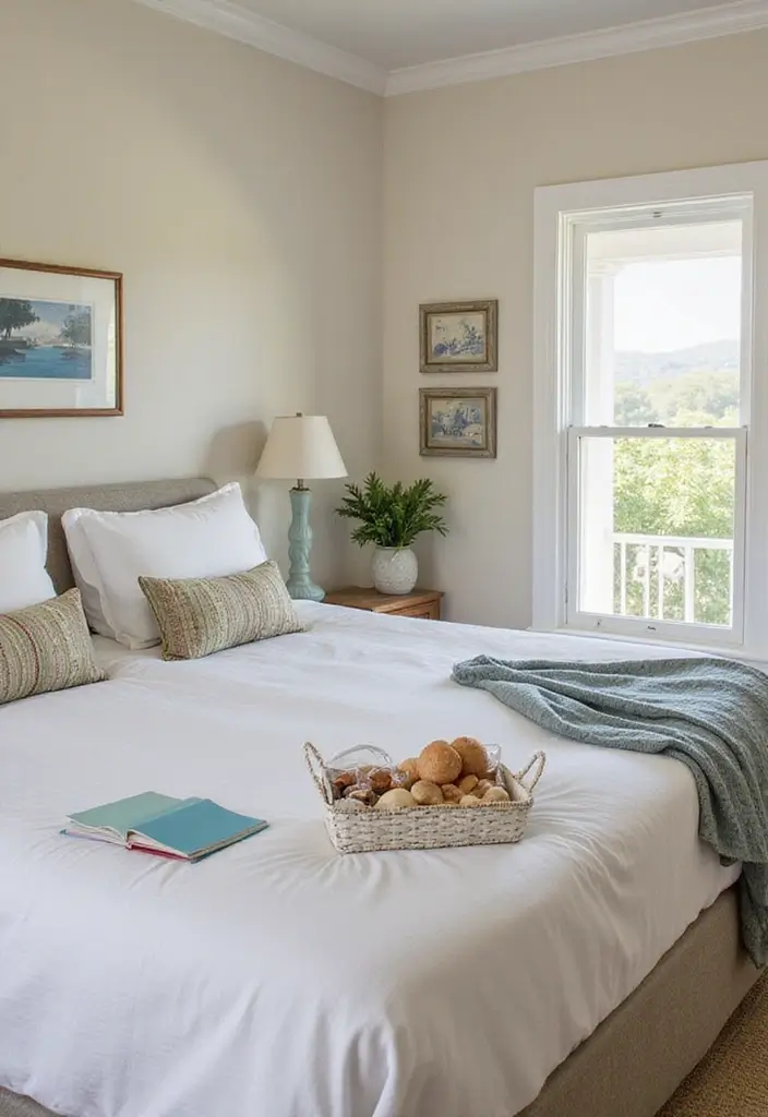 25 Coastal Guest Room Ideas That Feel Fresh and Airy - 25. Warm Welcome with Personal Touches