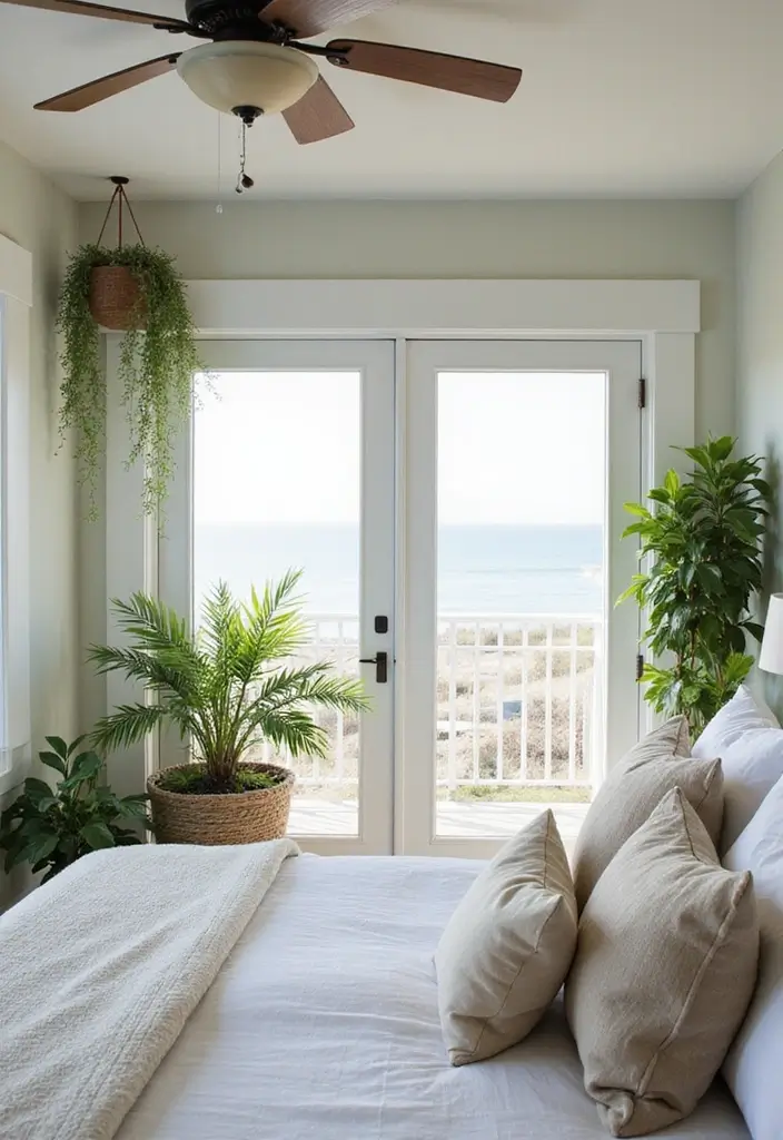 25 Coastal Guest Room Ideas That Feel Fresh and Airy - 9. Indoor Plants for a Touch of Nature