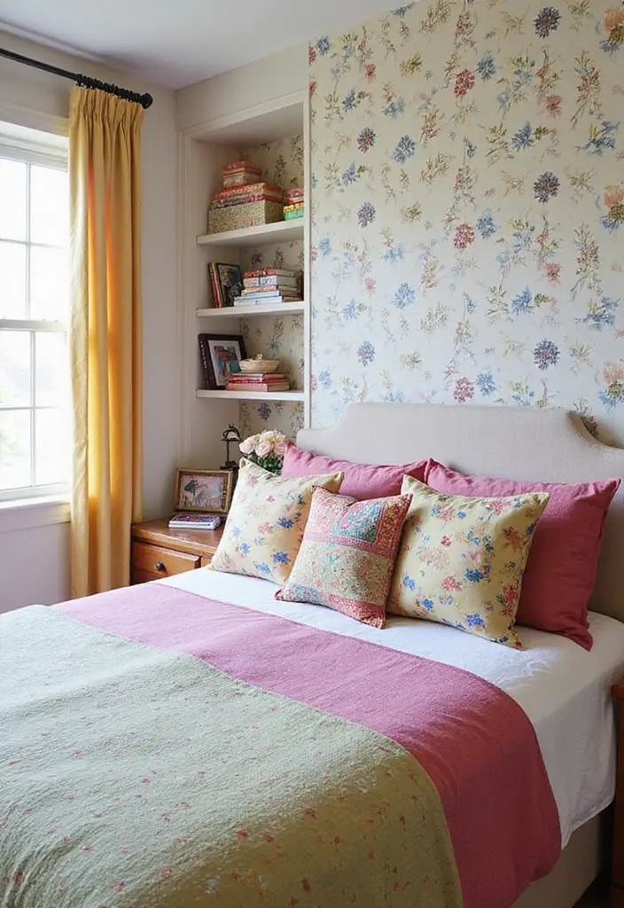 25 Cute Guest Room Ideas Guests Won’t Forget - 1. Whimsical Wallpaper Wonders