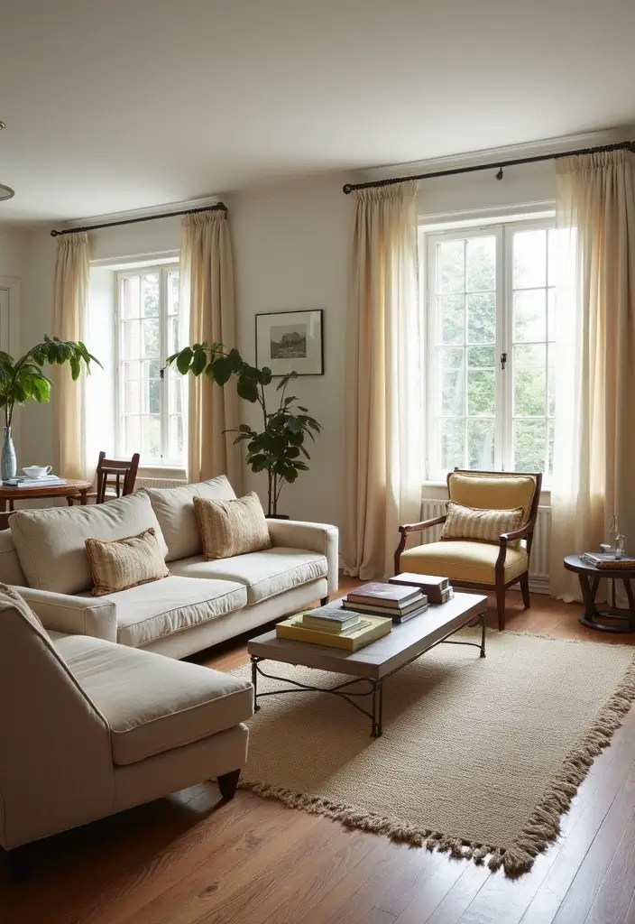 25 Guest Living Room Combo Ideas That Double the Function - 11. Area Rugs for Zones