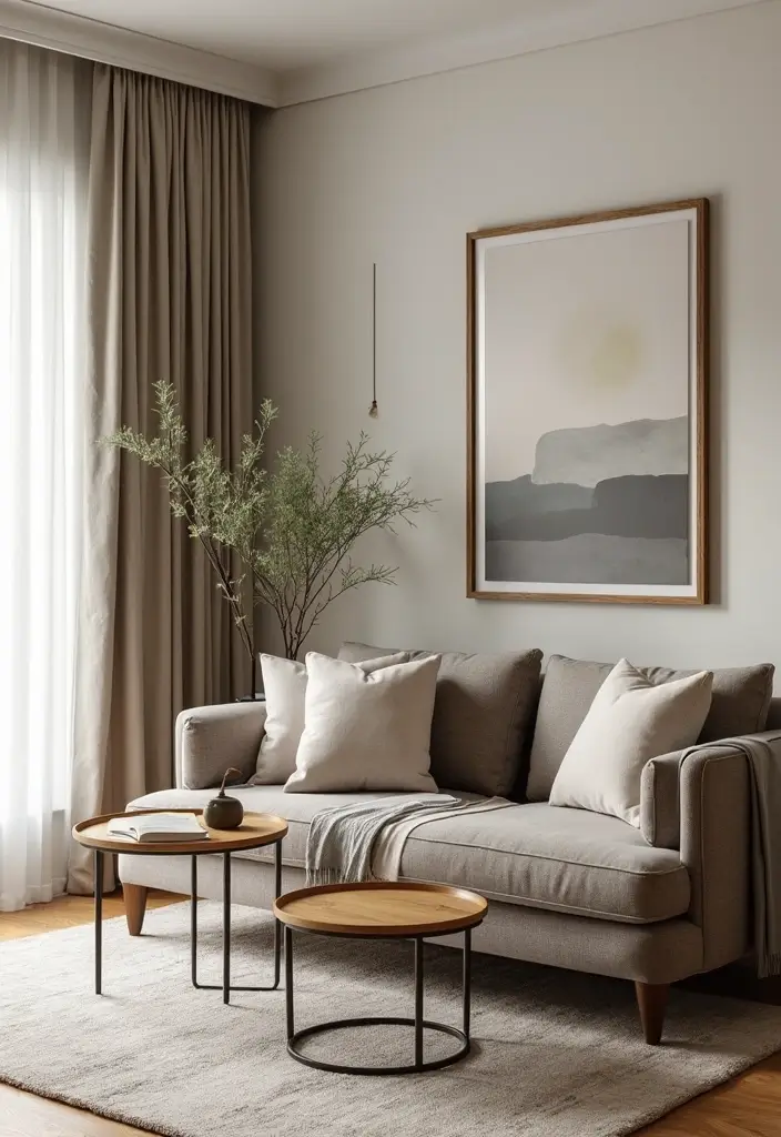 25 Guest Living Room Combo Ideas That Double the Function - 2. Nested Tables for Flexibility