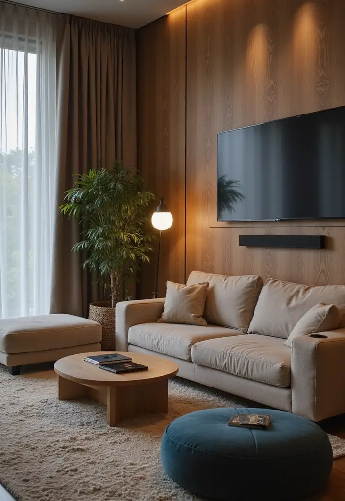 25 Guest Living Room Combo Ideas That Double the Function - 25. Tech-Savvy Solutions