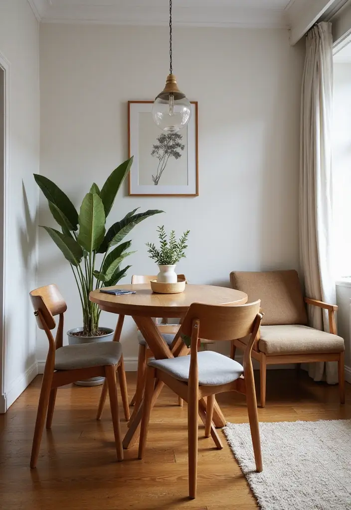 25 Guest Living Room Combo Ideas That Double the Function - 7. Foldable Dining Furniture