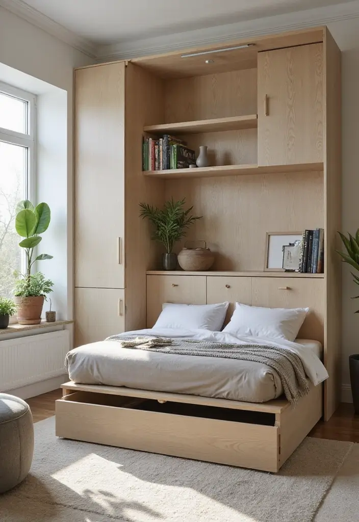 25 Guest Room Combo Ideas That Make the Space Multifunctional - 1. Murphy Bed Masterpiece