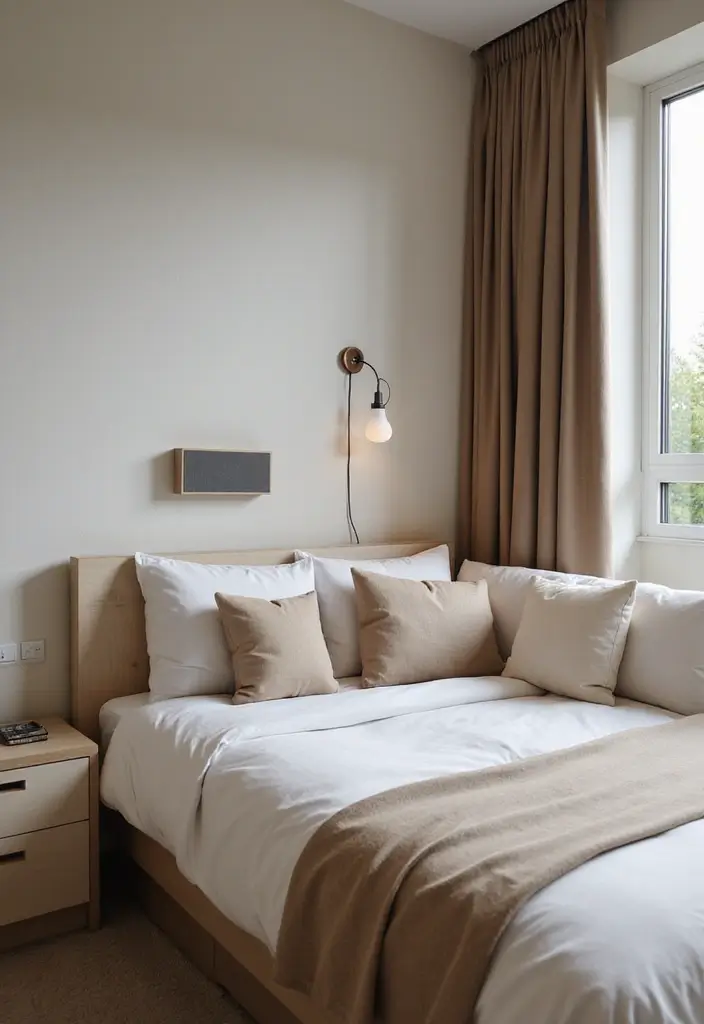 25 Minimalist Guest Room Ideas That Feel Calm and Clean - 22. Seamless Technology Integration