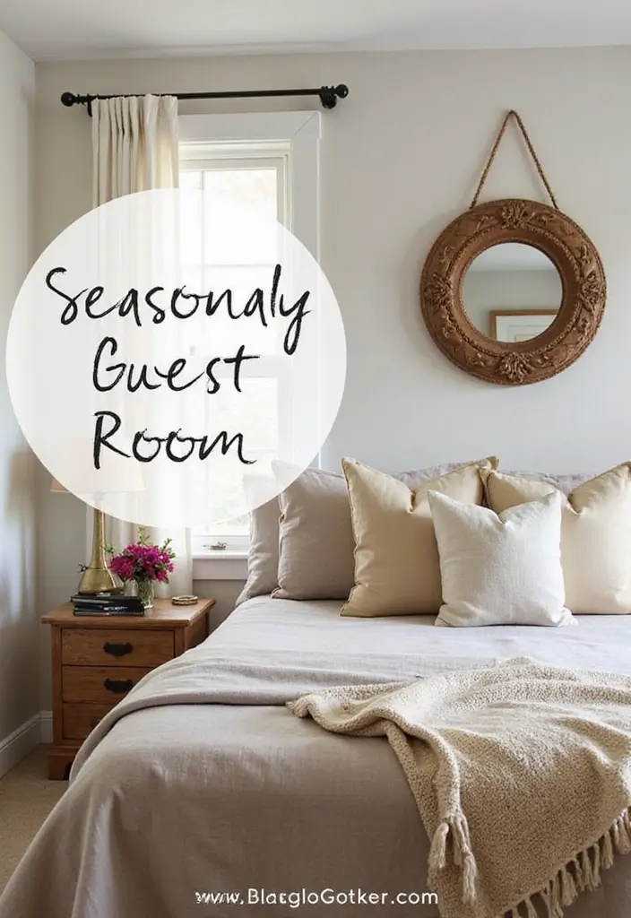 25 Simple Guest Room Designs That Guests Appreciate Most 13 25 Simple Guest Room Designs That Guests Appreciate Most - 13. Seasonal Decor Touches