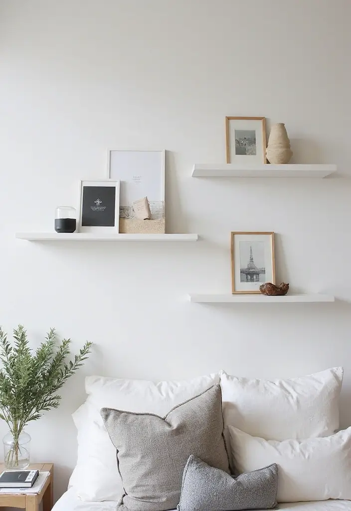 25 Simple Guest Room Designs That Guests Appreciate Most 21 25 Simple Guest Room Designs That Guests Appreciate Most - 21. Elegant Wall Shelves