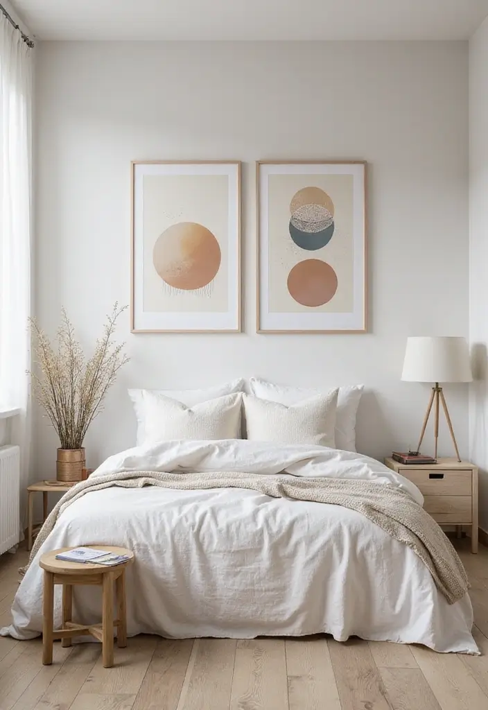 25 Simple Guest Room Designs That Guests Appreciate Most 3 25 Simple Guest Room Designs That Guests Appreciate Most - 3. Minimalist Artwork