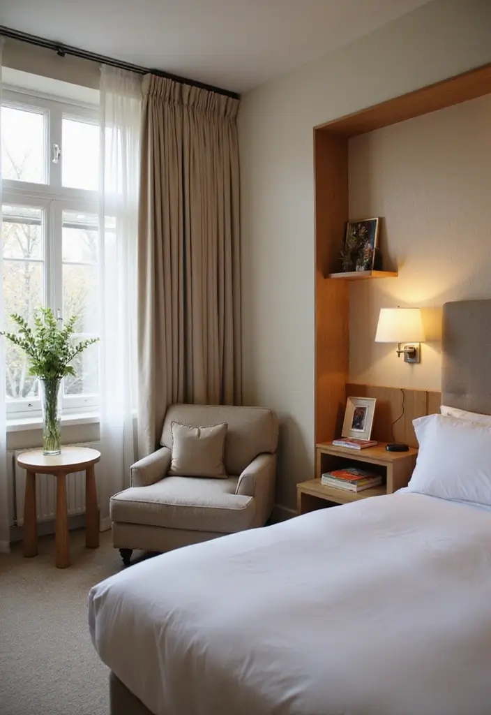 25 Simple Guest Room Designs That Guests Appreciate Most 8 25 Simple Guest Room Designs That Guests Appreciate Most - 8. A Comfy Reading Nook