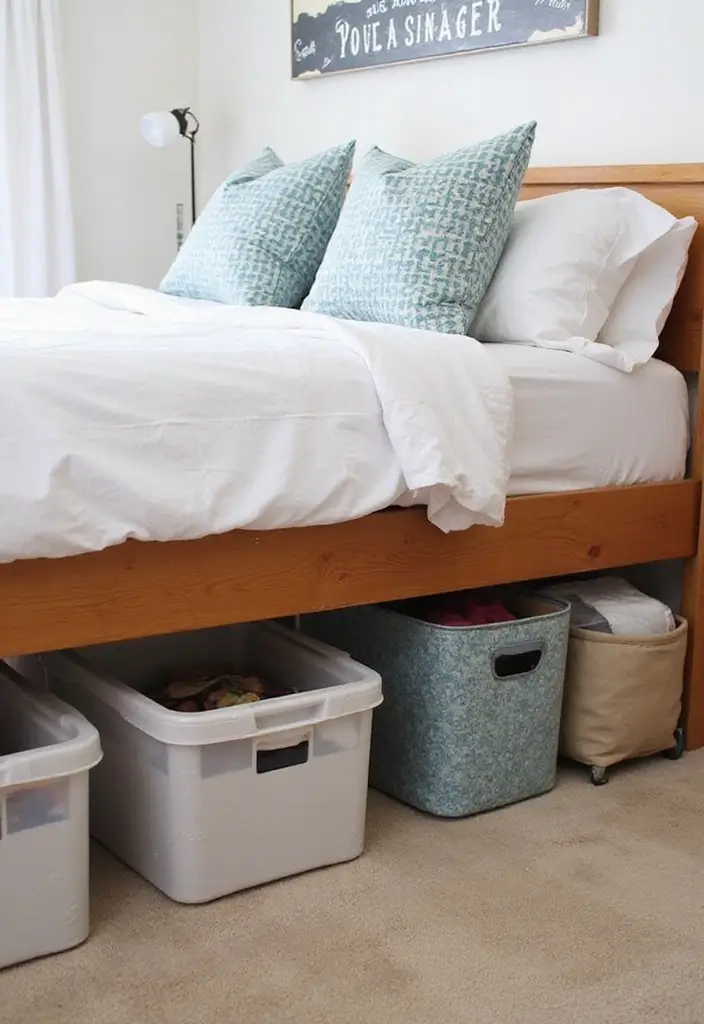 25 Tiny Guest Room Ideas That Maximize Every Inch - 8. Utilize Under-Bed Space