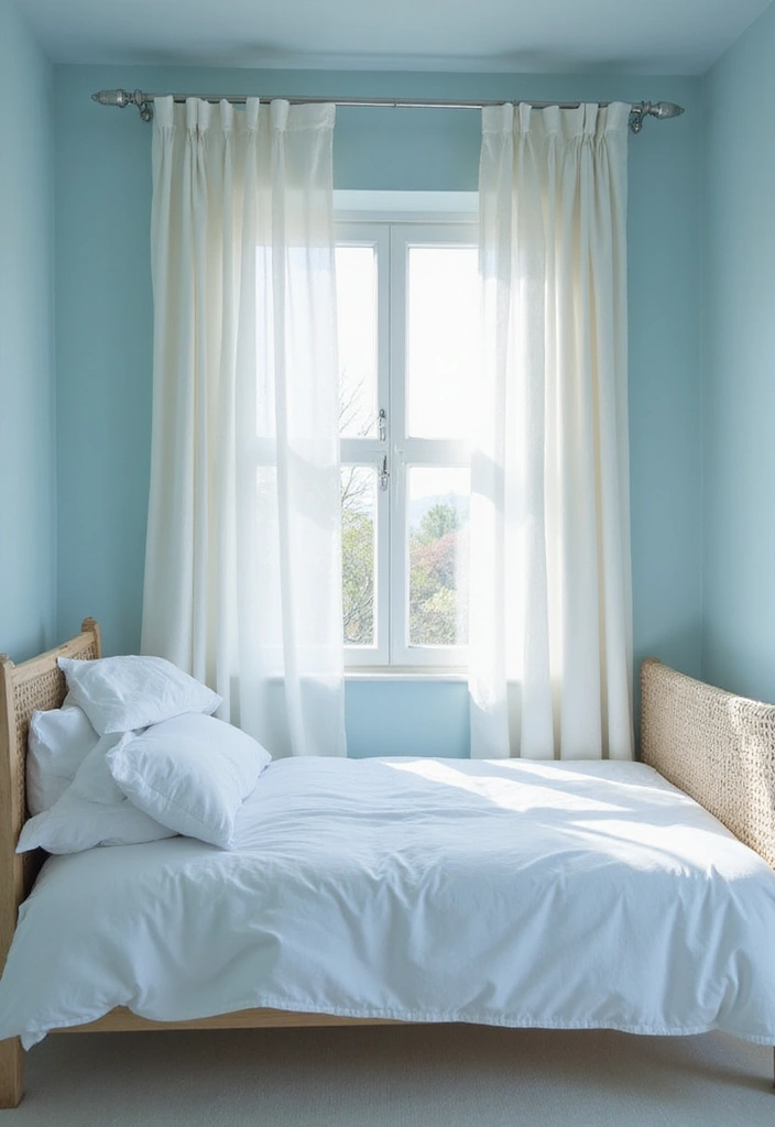 27 Blue Guest Room Designs That Feel Calm and Relaxing - 12. Light and Airy