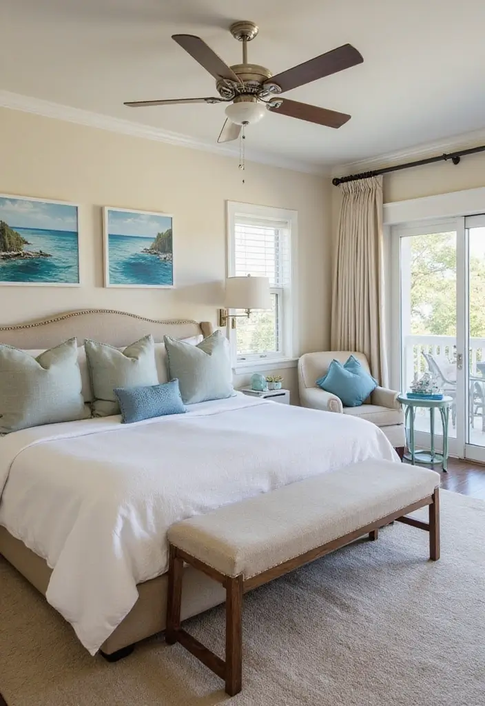 27 Blue Guest Room Designs That Feel Calm and Relaxing - 2. Beachy Chic Retreat
