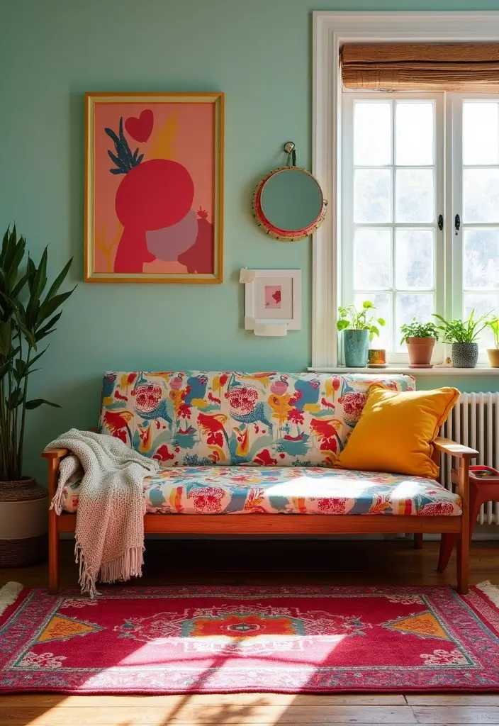 27 Futon Guest Room Inspirations That Save Space in Style - 12. Fun and Funky