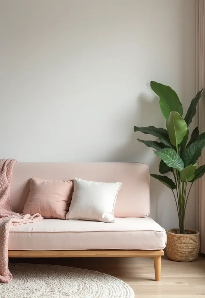 27 Futon Guest Room Inspirations That Save Space in Style - 14. Soft Pastels