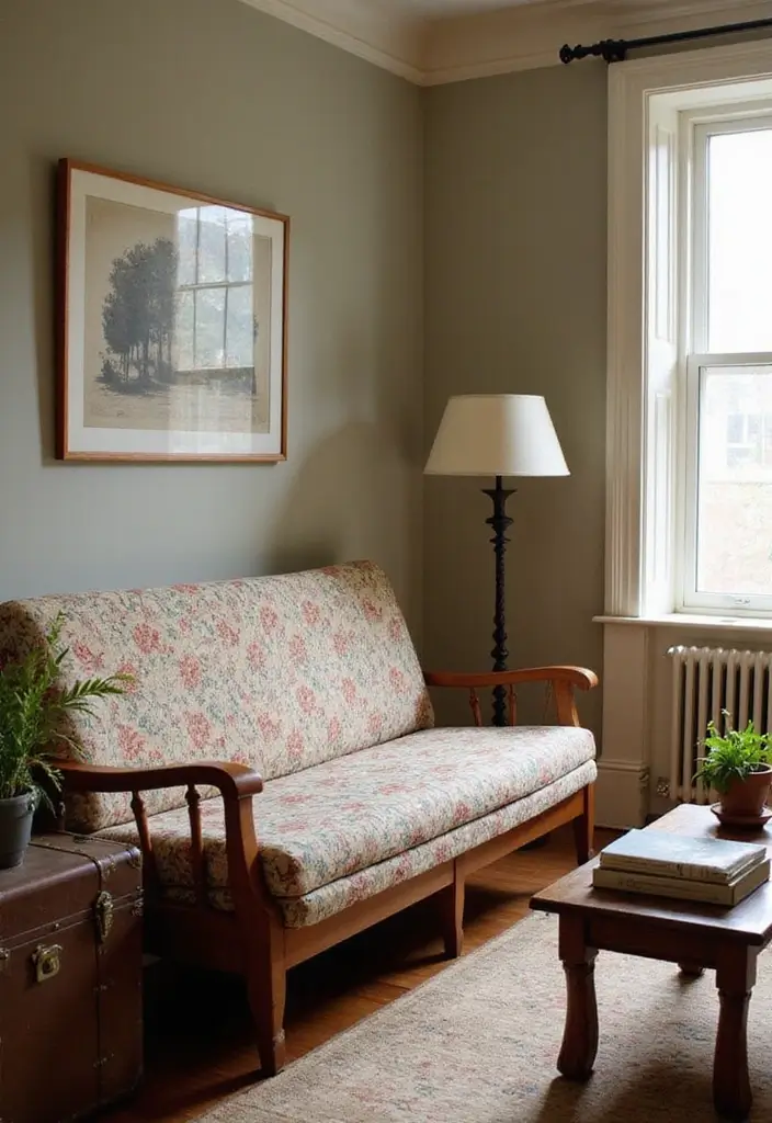 27 Futon Guest Room Inspirations That Save Space in Style - 16. Vintage Flair