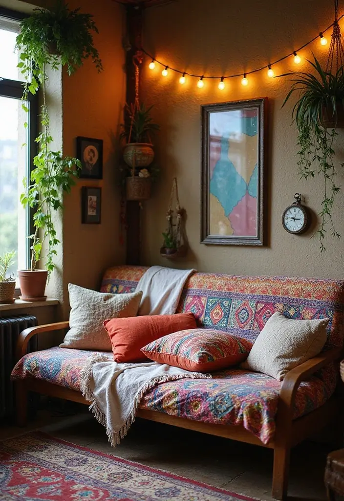 27 Futon Guest Room Inspirations That Save Space in Style - 3. Bohemian Bliss