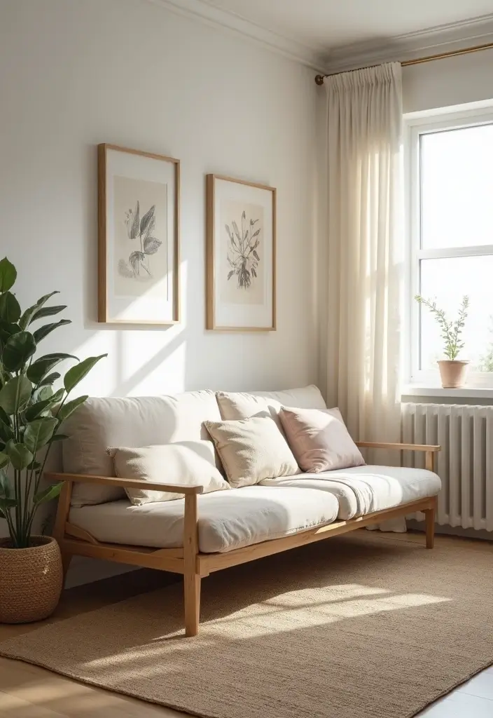 27 Futon Guest Room Inspirations That Save Space in Style - 5. Scandinavian Simplicity