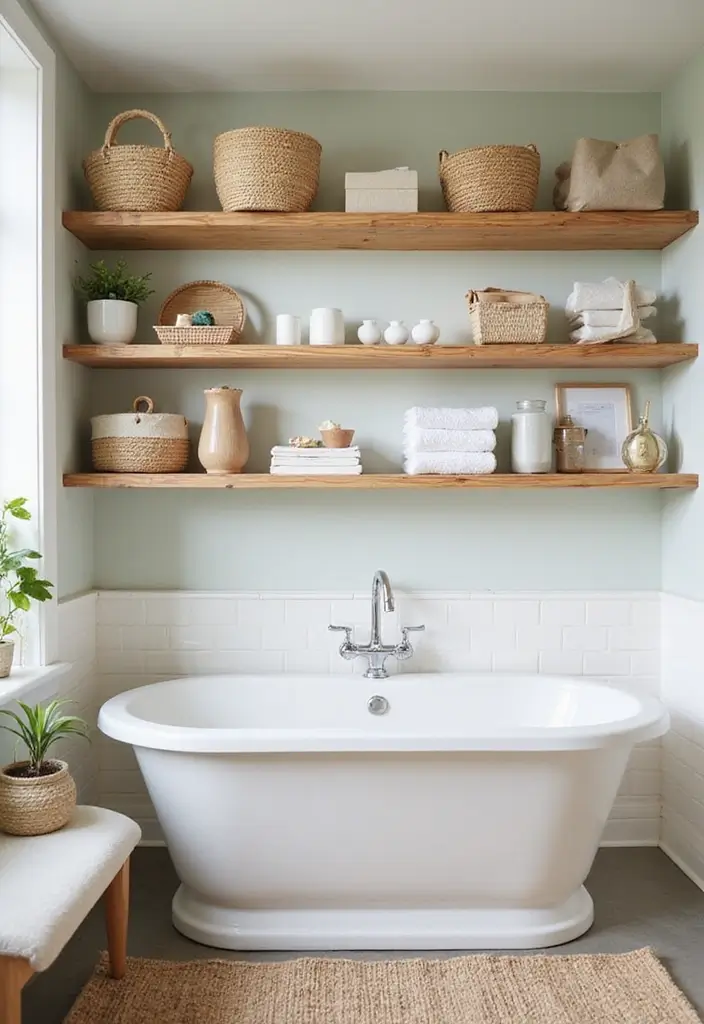 27 Guest Room Bathroom Ideas That Add Hotel-Like Luxury - 10. Sustainable Storage Solutions