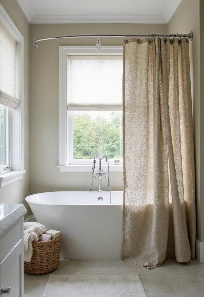 27 Guest Room Bathroom Ideas That Add Hotel-Like Luxury - 11. Luxurious Shower Curtains