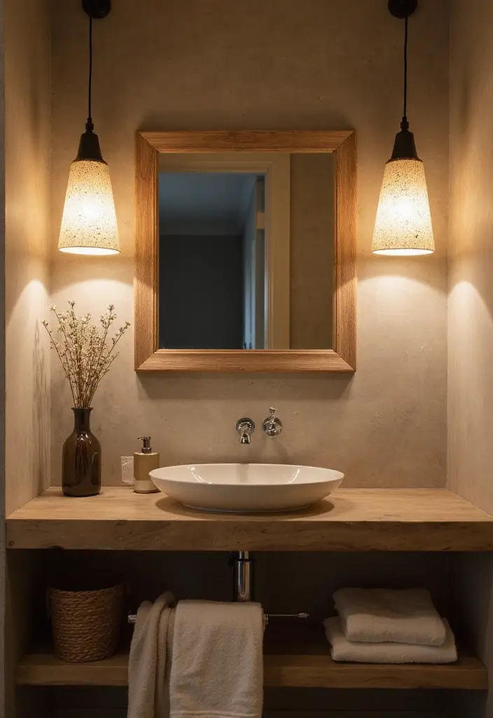 27 Guest Room Bathroom Ideas That Add Hotel-Like Luxury - 12. Eco-Friendly Lighting