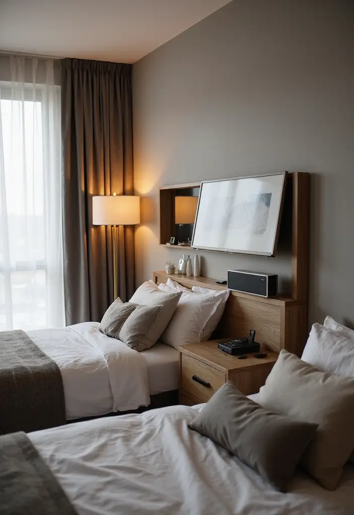 27 Guest Room Decor Ideas That Instantly Impress Visitors - 19. Tech-Friendly Features