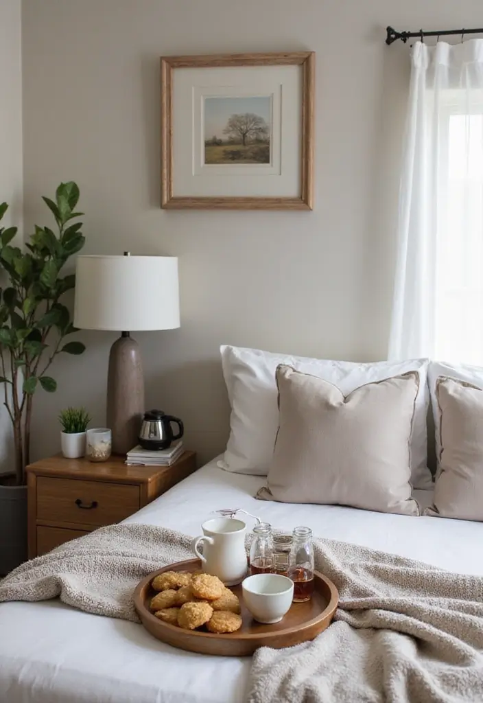 27 Guest Room Decor Ideas That Instantly Impress Visitors - 25. Thoughtful Amenities for Comfort