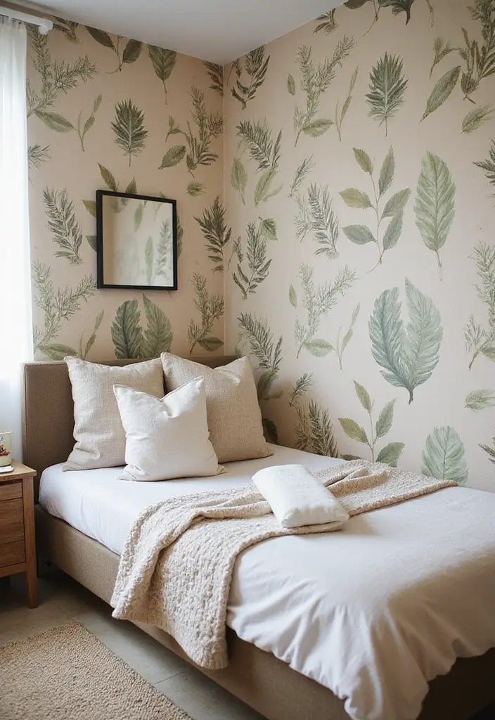27 Guest Room Decor Ideas That Instantly Impress Visitors - 26. Eco-Friendly Wallpaper