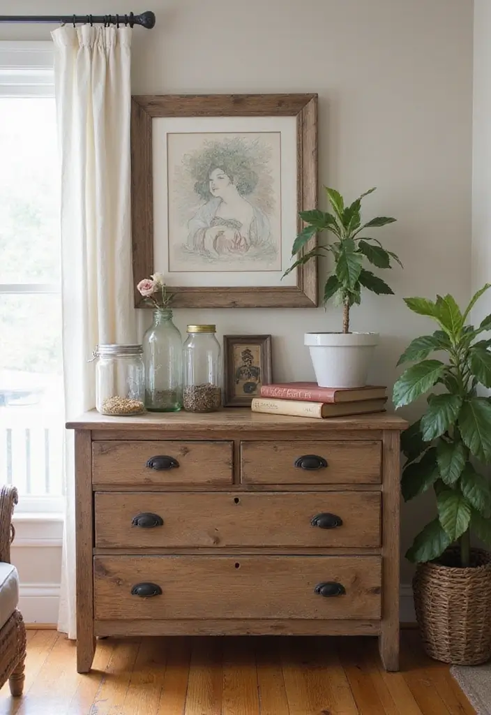 27 Guest Room Dresser Ideas That Add Storage and Style - 2. Rustic Farmhouse Flair