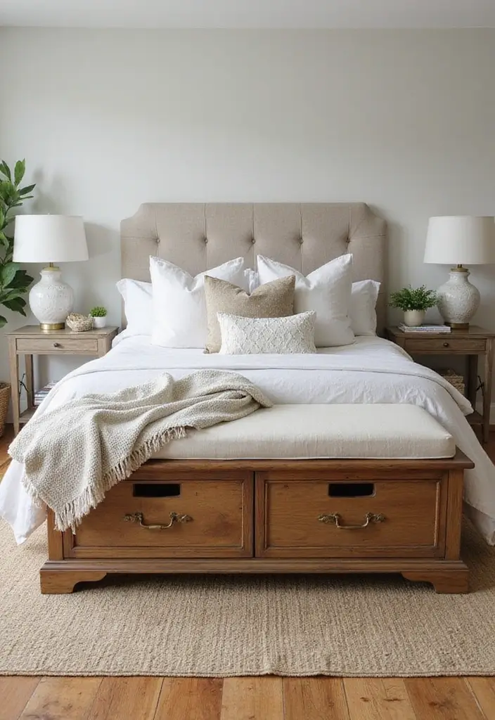 27 Guest Room Dresser Ideas That Add Storage and Style - 22. Storage Benches with Drawers