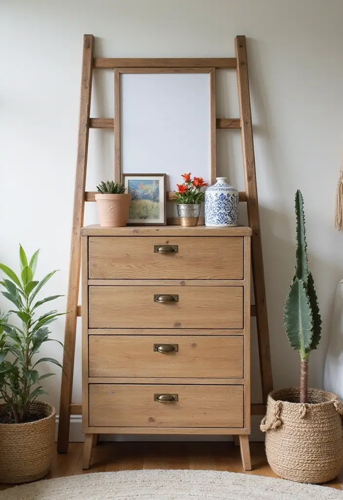 27 Guest Room Dresser Ideas That Add Storage and Style - 24. Ladder Dresser with Drawers