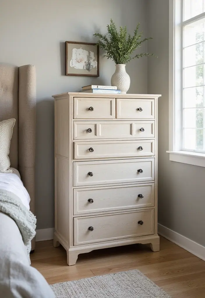 27 Guest Room Dresser Ideas That Add Storage and Style - 6. Multi-Drawer Tower