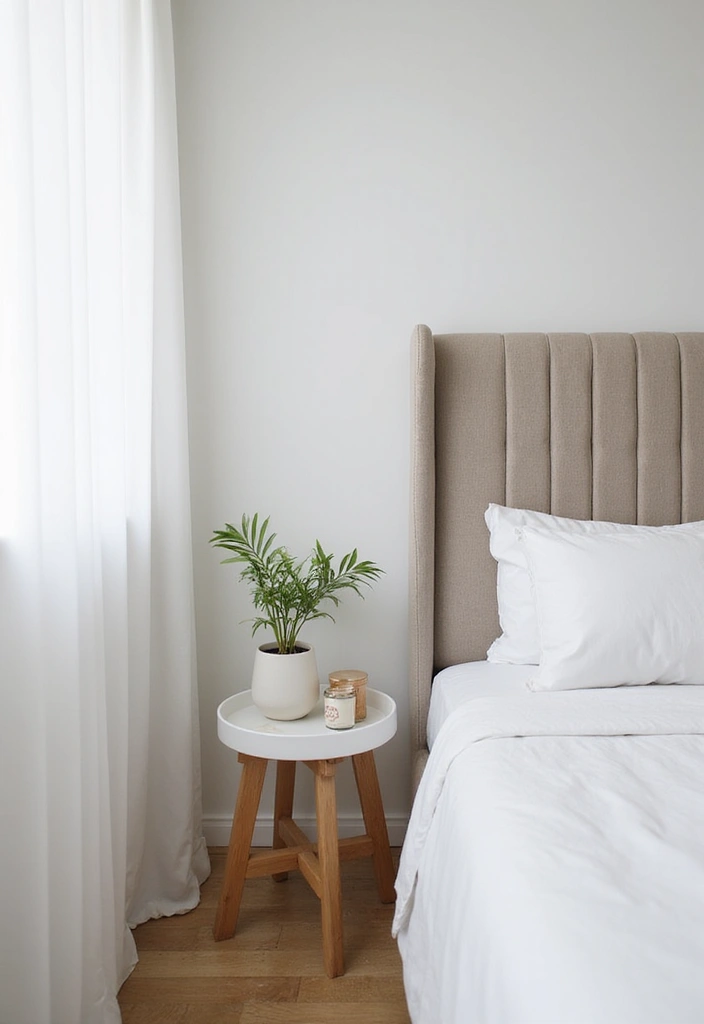 27 Guest Room Nightstand Ideas That Add Function and Style - 11. Simple Tray Table