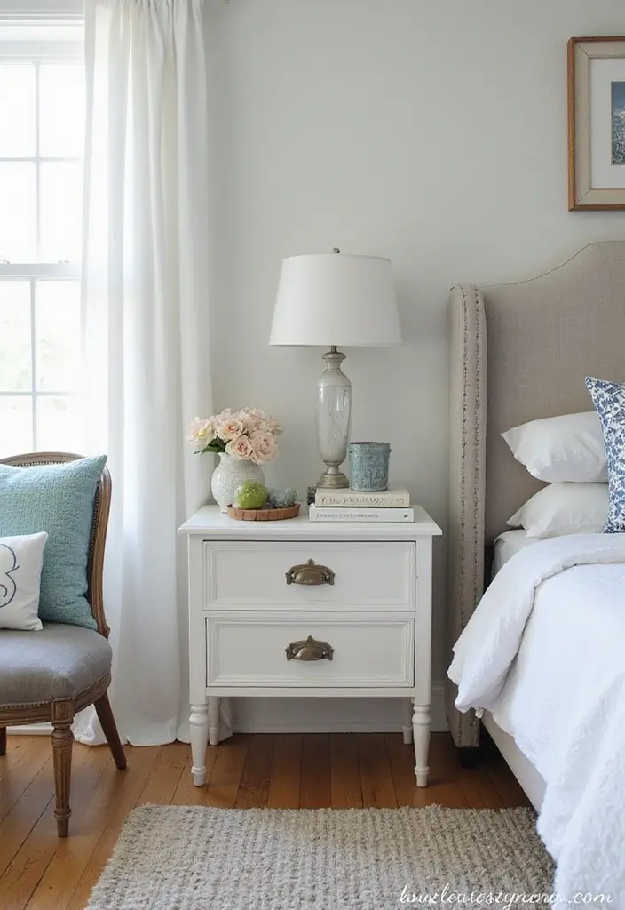 27 Guest Room Nightstand Ideas That Add Function and Style - 20. Nautical-Inspired Nightstand