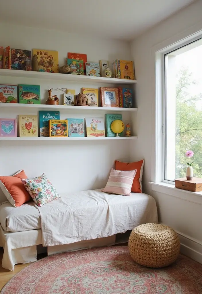27 Guest Room Playroom Combo Designs That Work Brilliantly - 11. Engaging Bookshelves