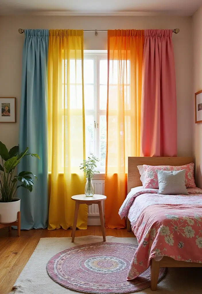 27 Guest Room Playroom Combo Designs That Work Brilliantly - 16. Vibrant Curtains