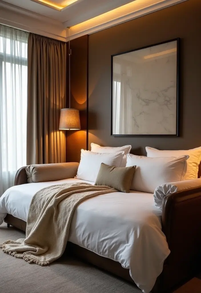 27 Guest Rooms with Daybeds That Feel Inviting and Neat - 12. Luxurious Hotel-Inspired Daybed