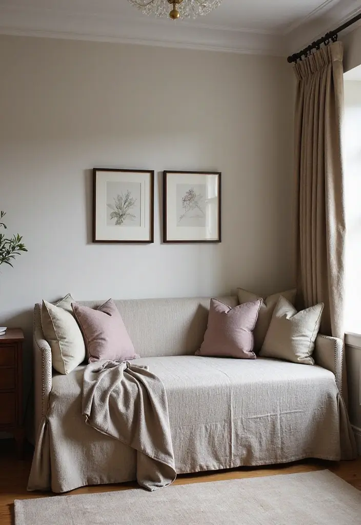 27 Guest Rooms with Daybeds That Feel Inviting and Neat - 14. Classic Neutral Daybed Elegance