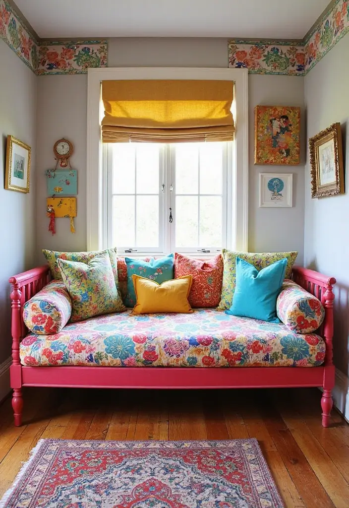 27 Guest Rooms with Daybeds That Feel Inviting and Neat - 15. Colorful Whimsical Daybed Design