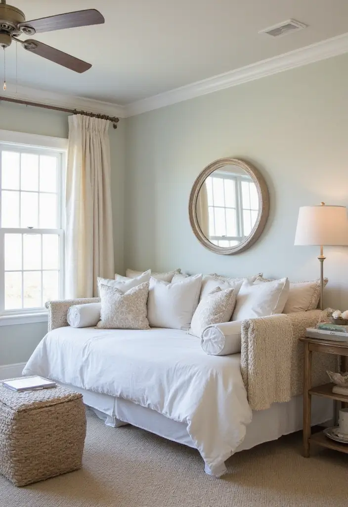 27 Guest Rooms with Daybeds That Feel Inviting and Neat - 5. Elegant Coastal Daybed