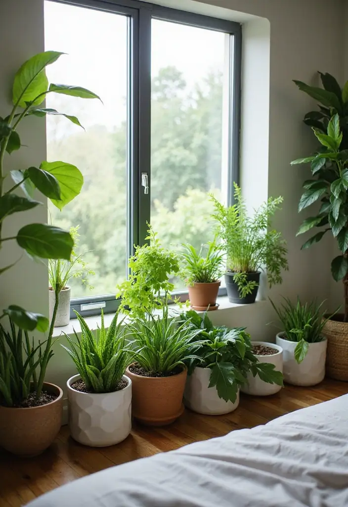 27 Mid-Century Modern Guest Room Ideas That Look Retro Chic - 10. Greenery and Plants