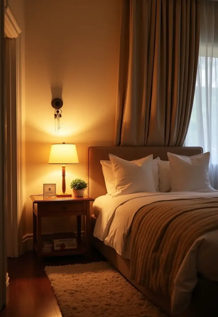 27 Mid-Century Modern Guest Room Ideas That Look Retro Chic - 18. Layered Lighting