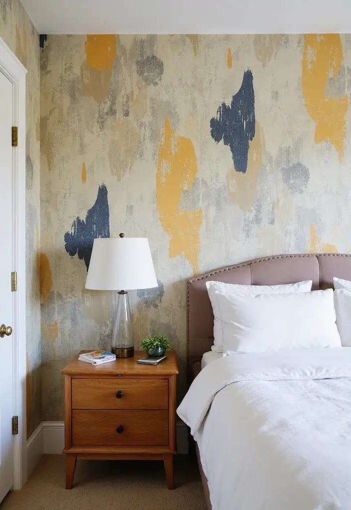 27 Mid-Century Modern Guest Room Ideas That Look Retro Chic - 20. MCM Inspired Wallpaper