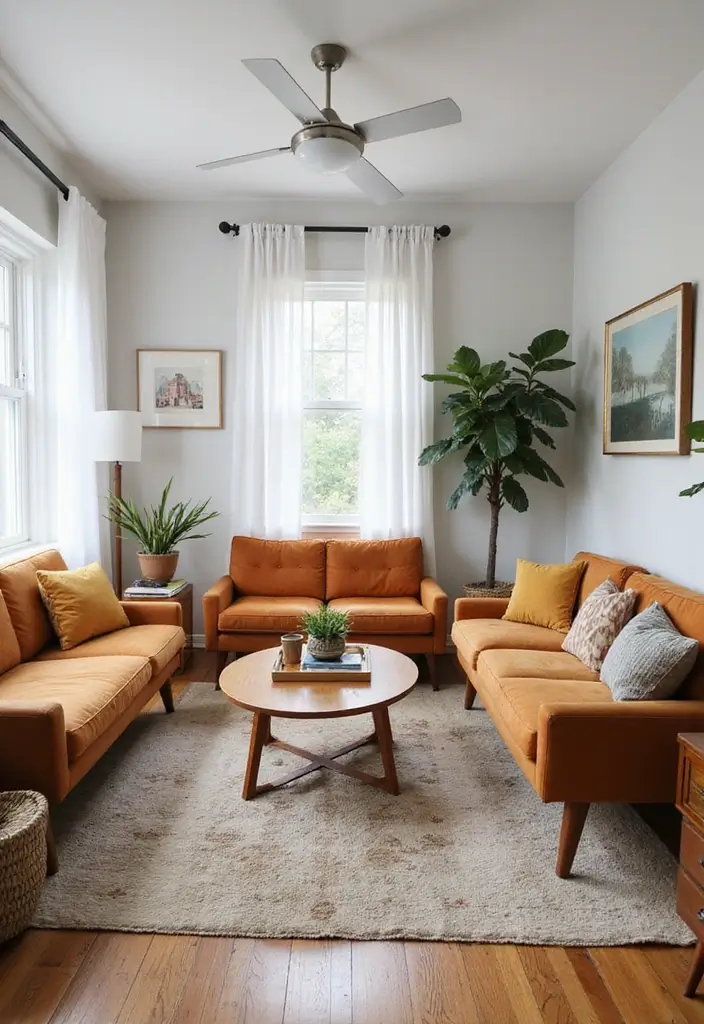 27 Mid-Century Modern Guest Room Ideas That Look Retro Chic - 27. MCM Inspired Furniture Arrangement