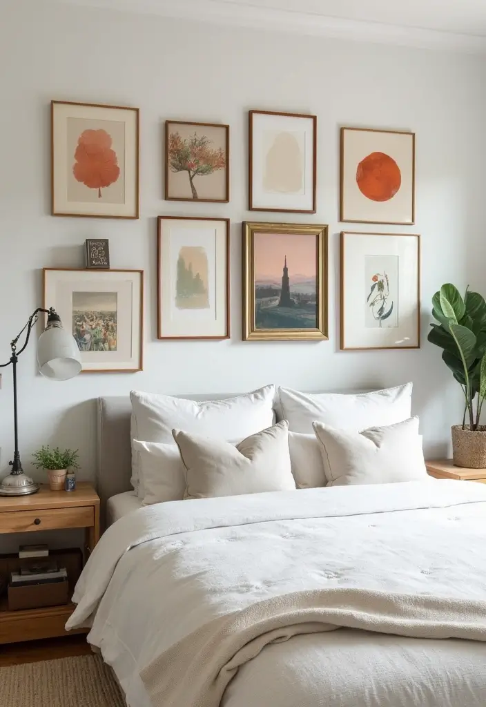 27 Mid-Century Modern Guest Room Ideas That Look Retro Chic - 5. Art and Wall Decor