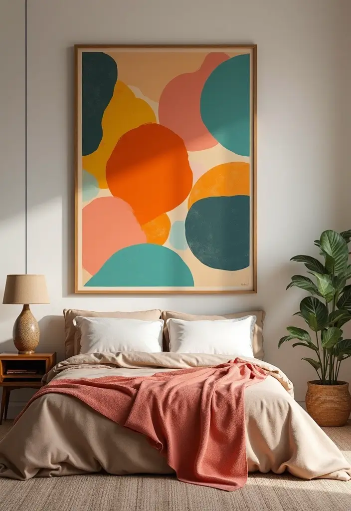 27 Mid-Century Modern Guest Room Ideas That Look Retro Chic - 8. MCM Artwork